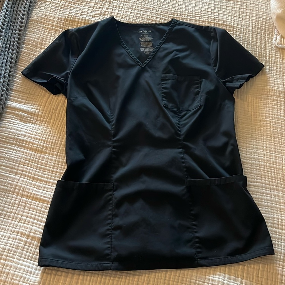 Jaanuu XS Black Scrub Top